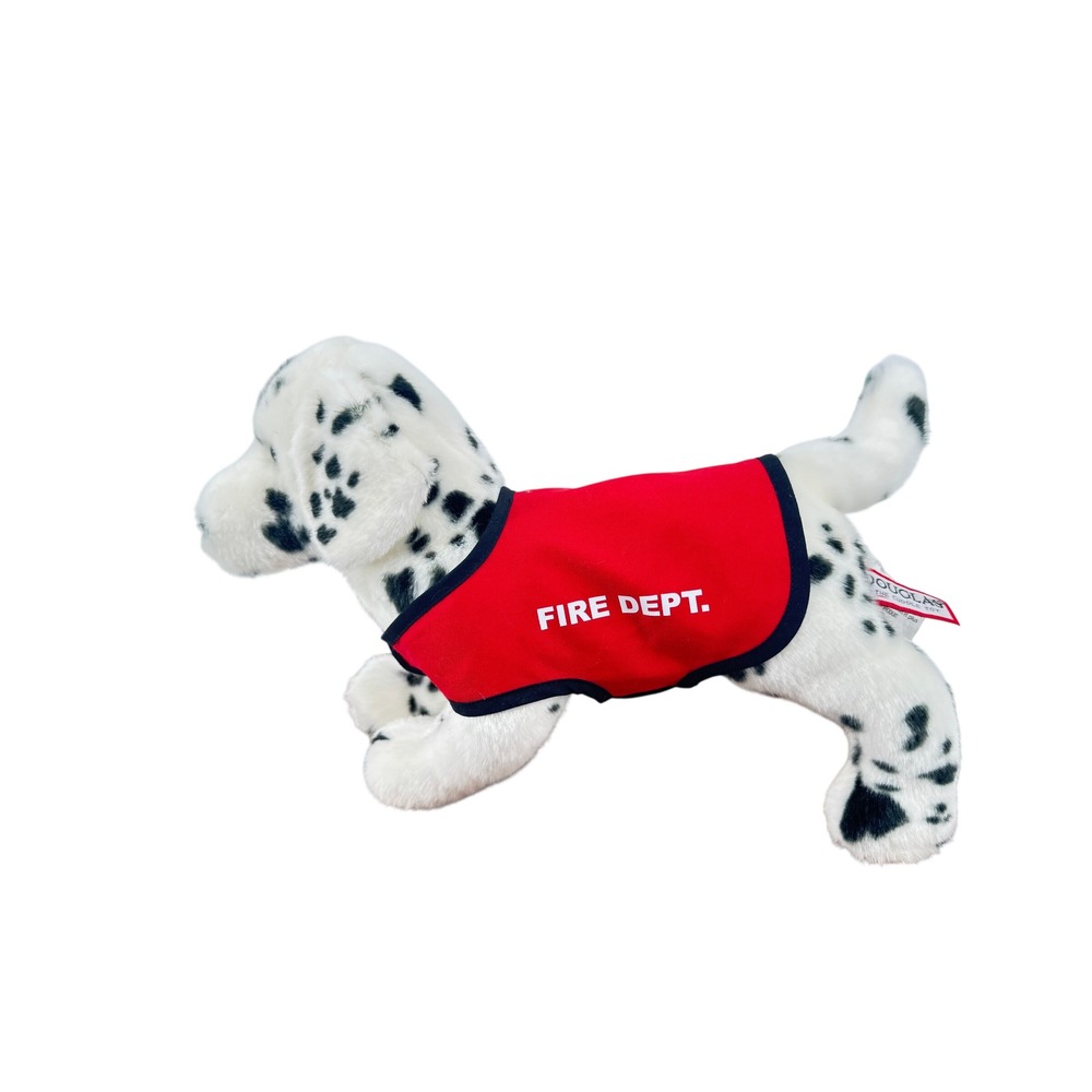 Douglas Cuddle Toy Dalmatian Plush Fire Dept Vest Spotted Dog Stuffed